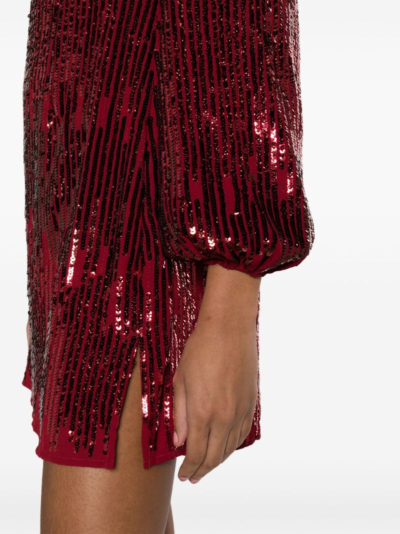 Red Samantha Sequinned Chiffon Dress