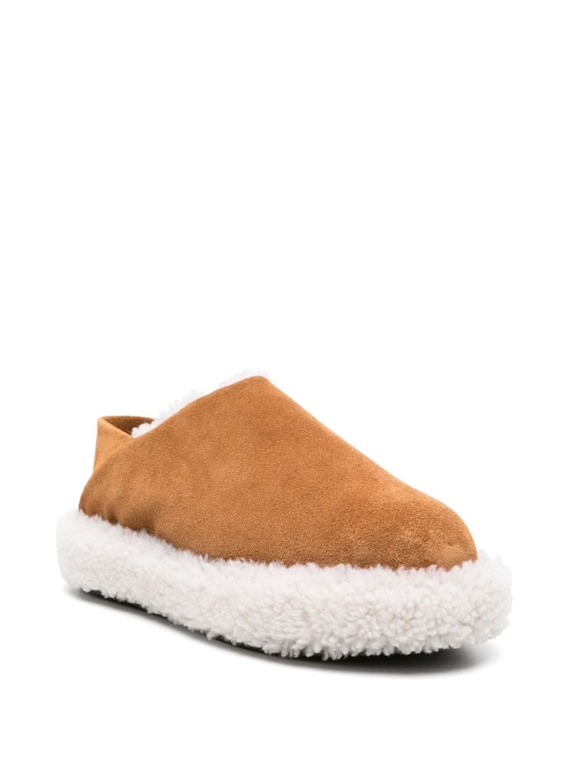Brown Shearling Slip-on Shoes