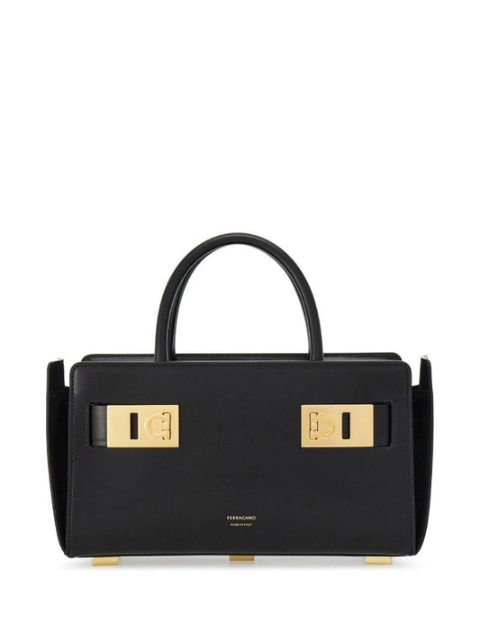Black Logo Print Tote Bag