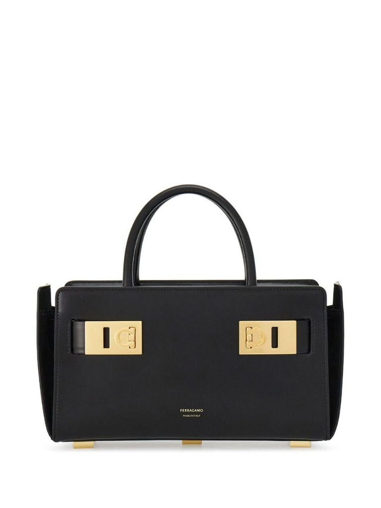 Black Logo Print Tote Bag