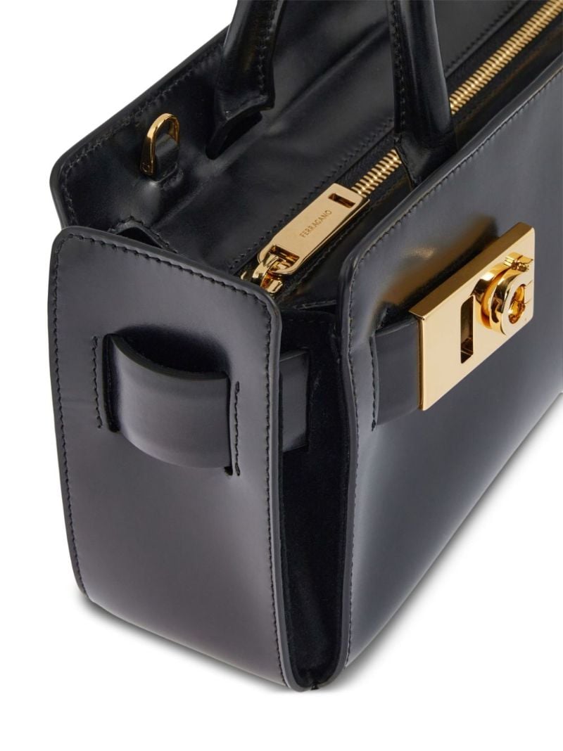 Black Logo Print Tote Bag