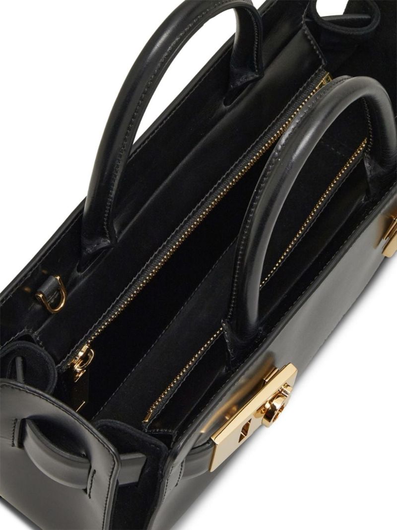 Black Logo Print Tote Bag