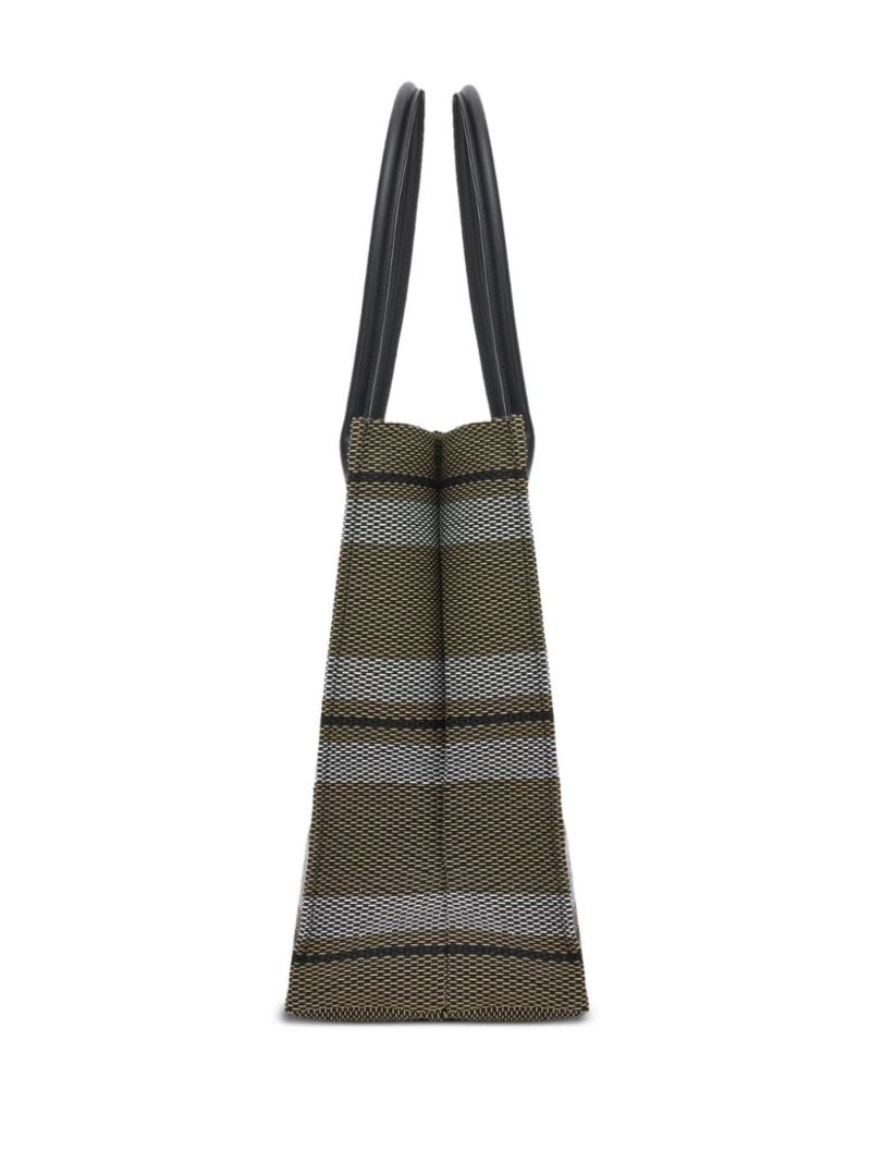 Black Stripe Jacquard Tote Bag