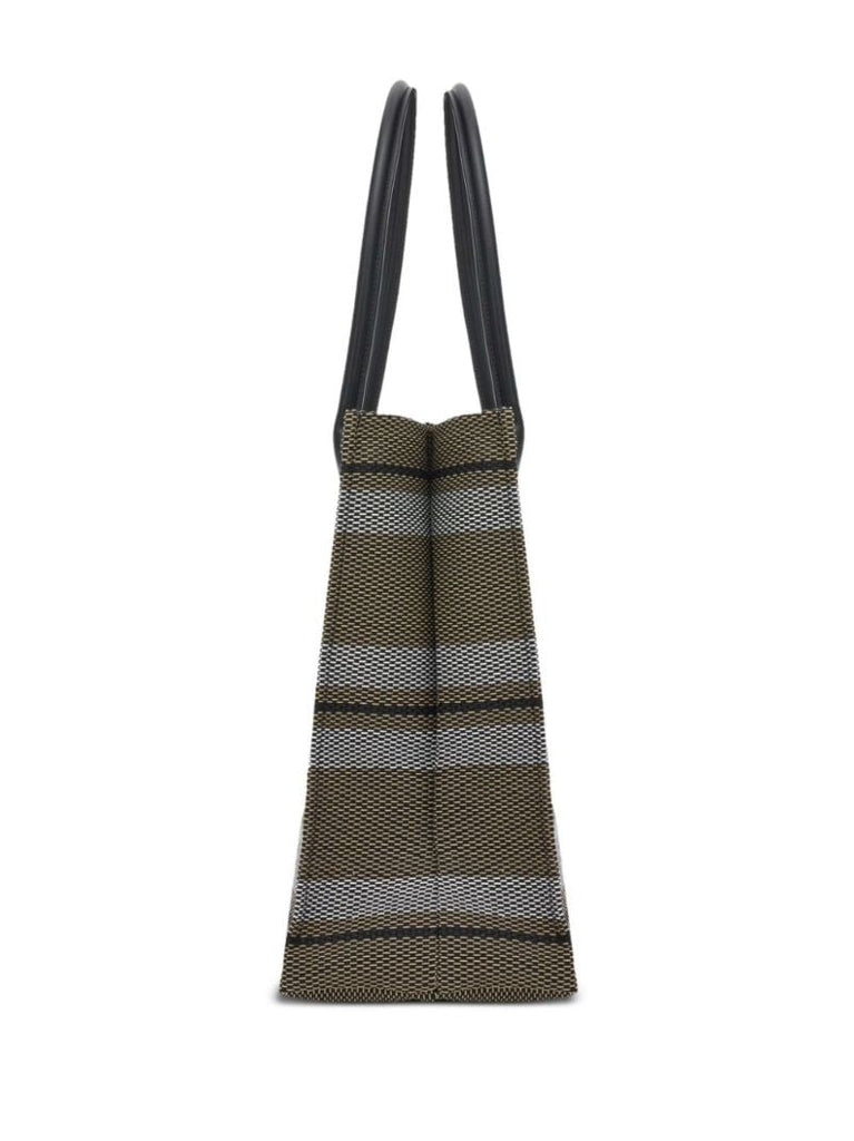 Black Stripe Jacquard Tote Bag