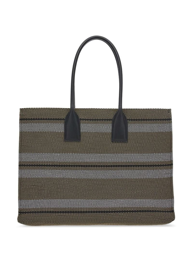 Black Stripe Jacquard Tote Bag