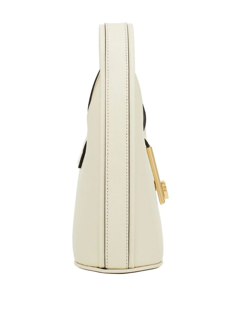 White Gancini Leather Mini Bag