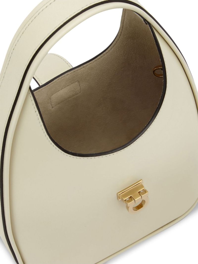 White Gancini Leather Mini Bag