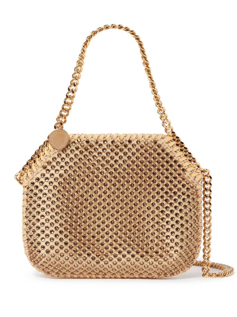 Gold-tone Falabella Crystal Meshtote Bag