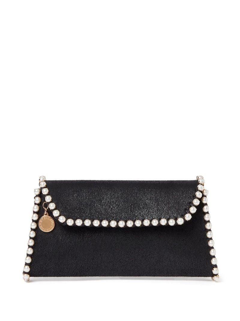 Black Falabella Pearl Edge Clutch