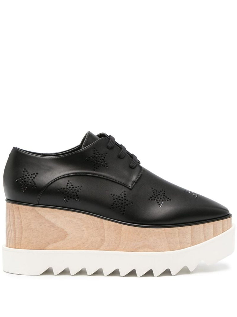 Black Elyse 80 Crystal Star Platform Shoes