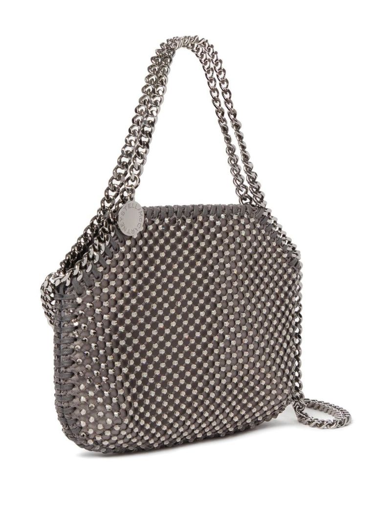 Grey Falabella Crystal Mesh Shoulder Bag
