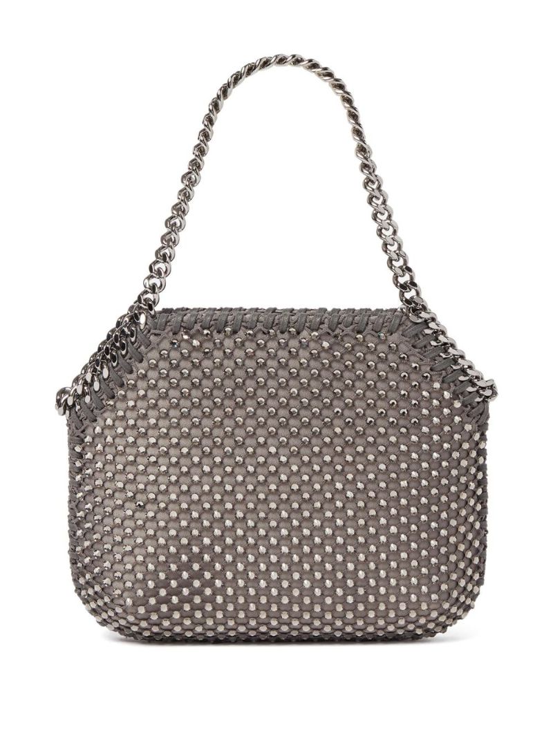 Grey Falabella Crystal Mesh Shoulder Bag