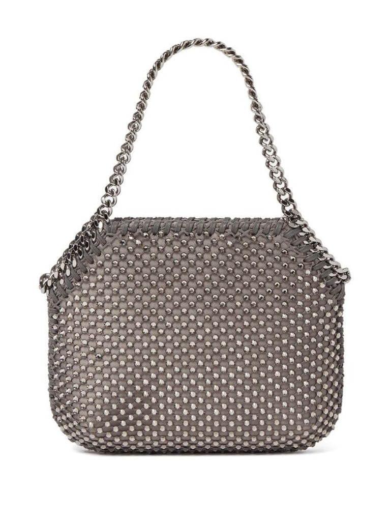 Grey Falabella Crystal Mesh Shoulder Bag