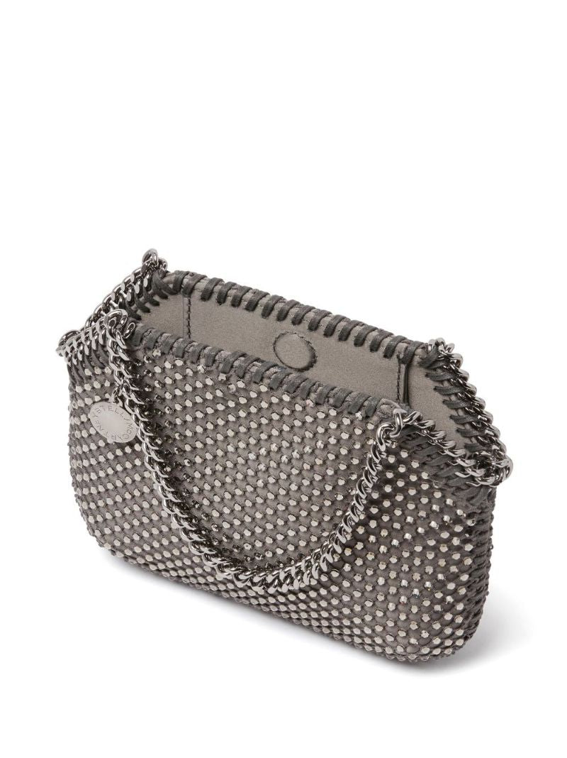 Grey Falabella Crystal Mesh Shoulder Bag