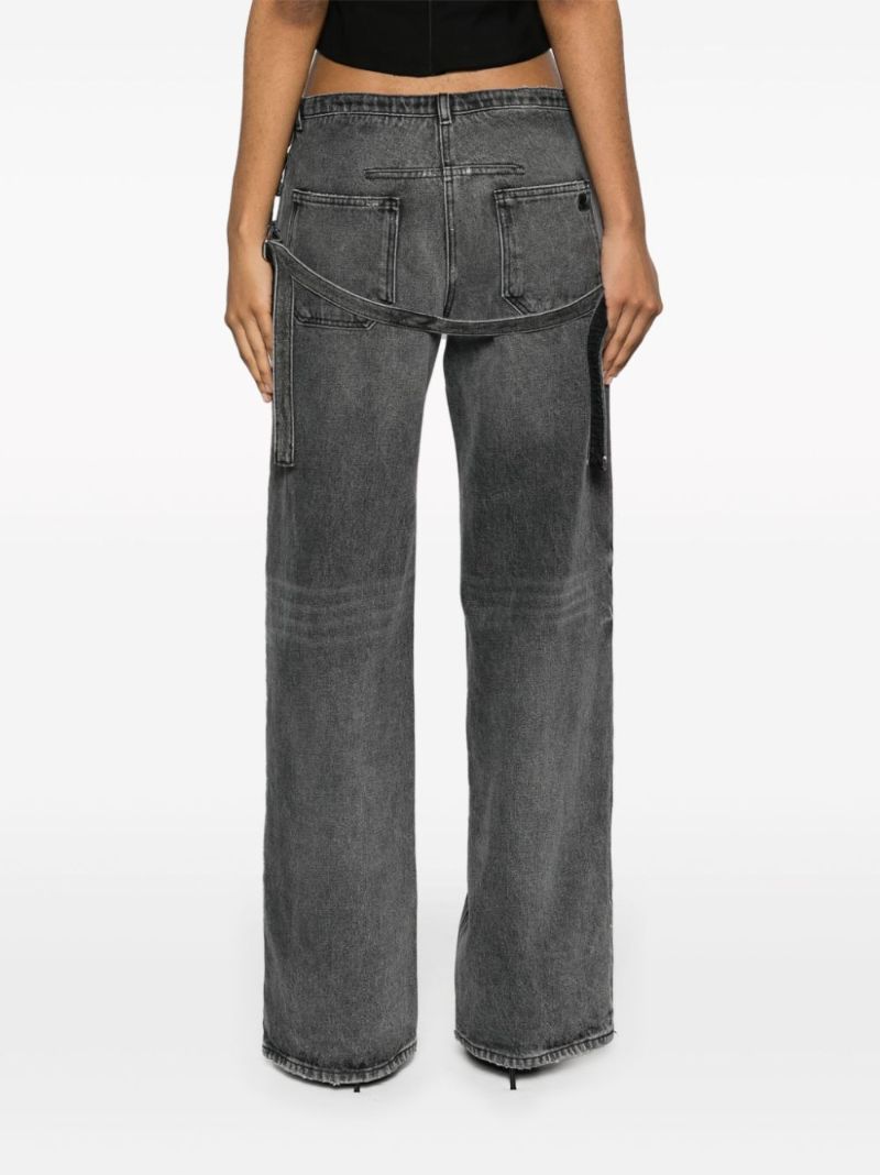 Grey One Strap Stonewashed Jeans