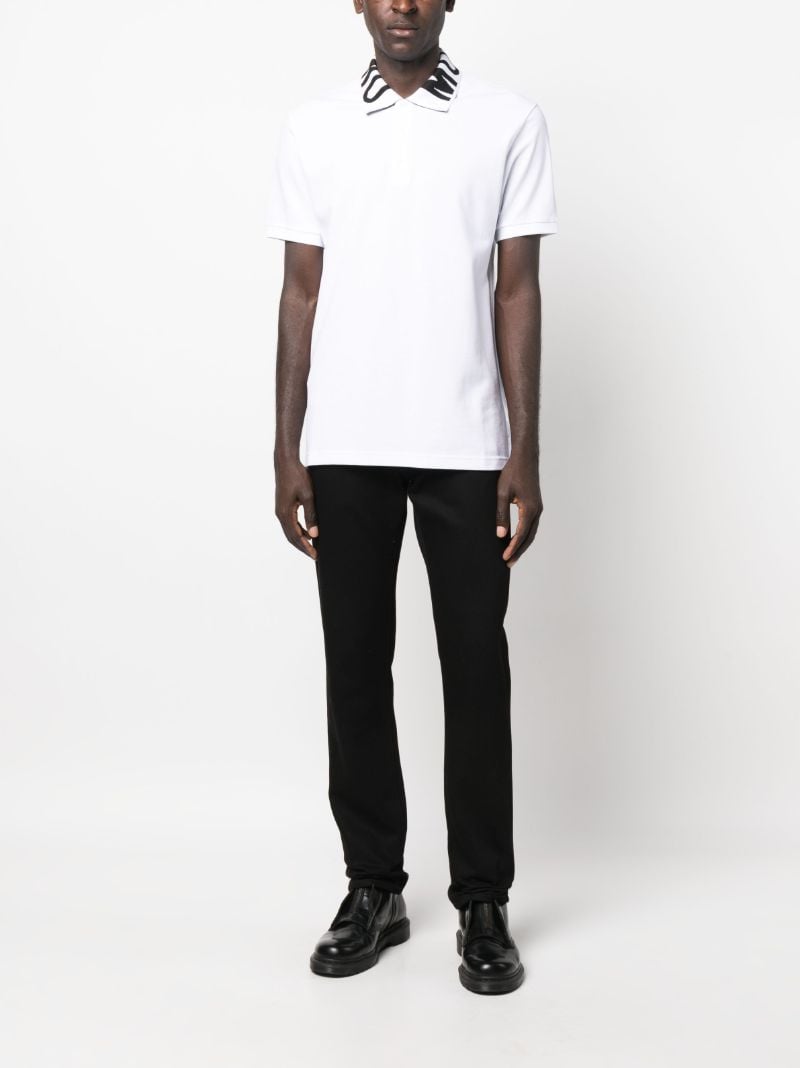 White Logo Pique Polo Shirt