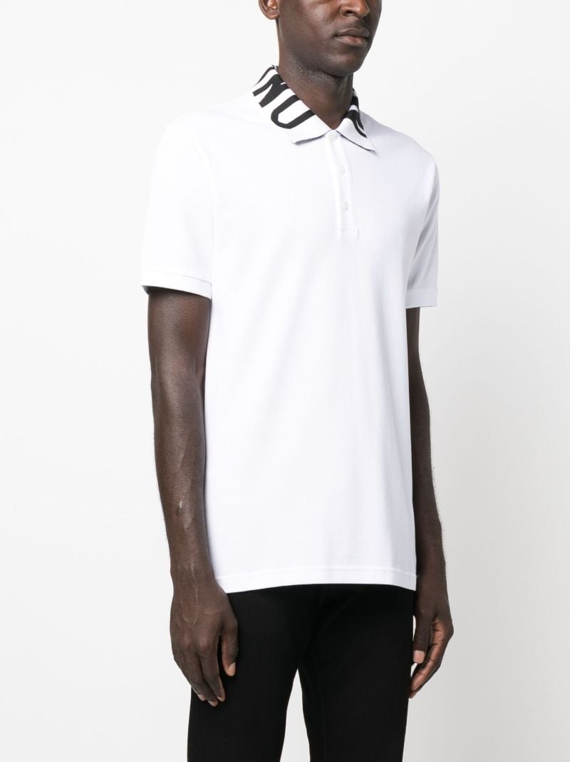 White Logo Pique Polo Shirt
