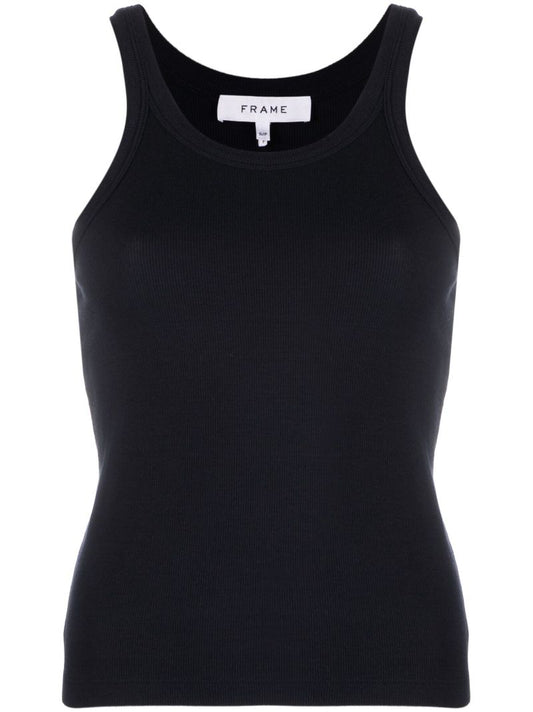 Black Ribbed Tank Top