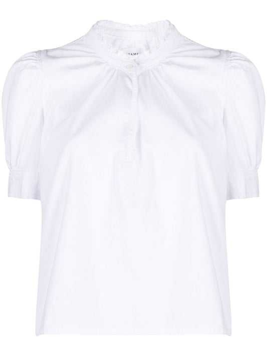 White Ruffle-trimmed Top