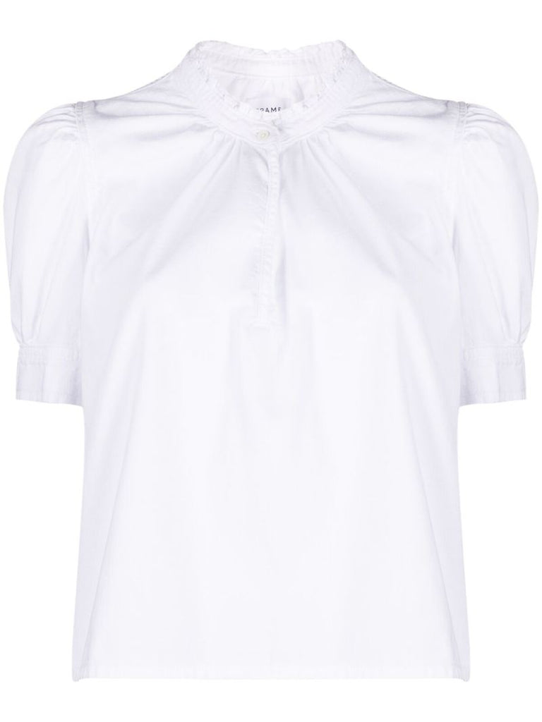 White Ruffle-trimmed Top