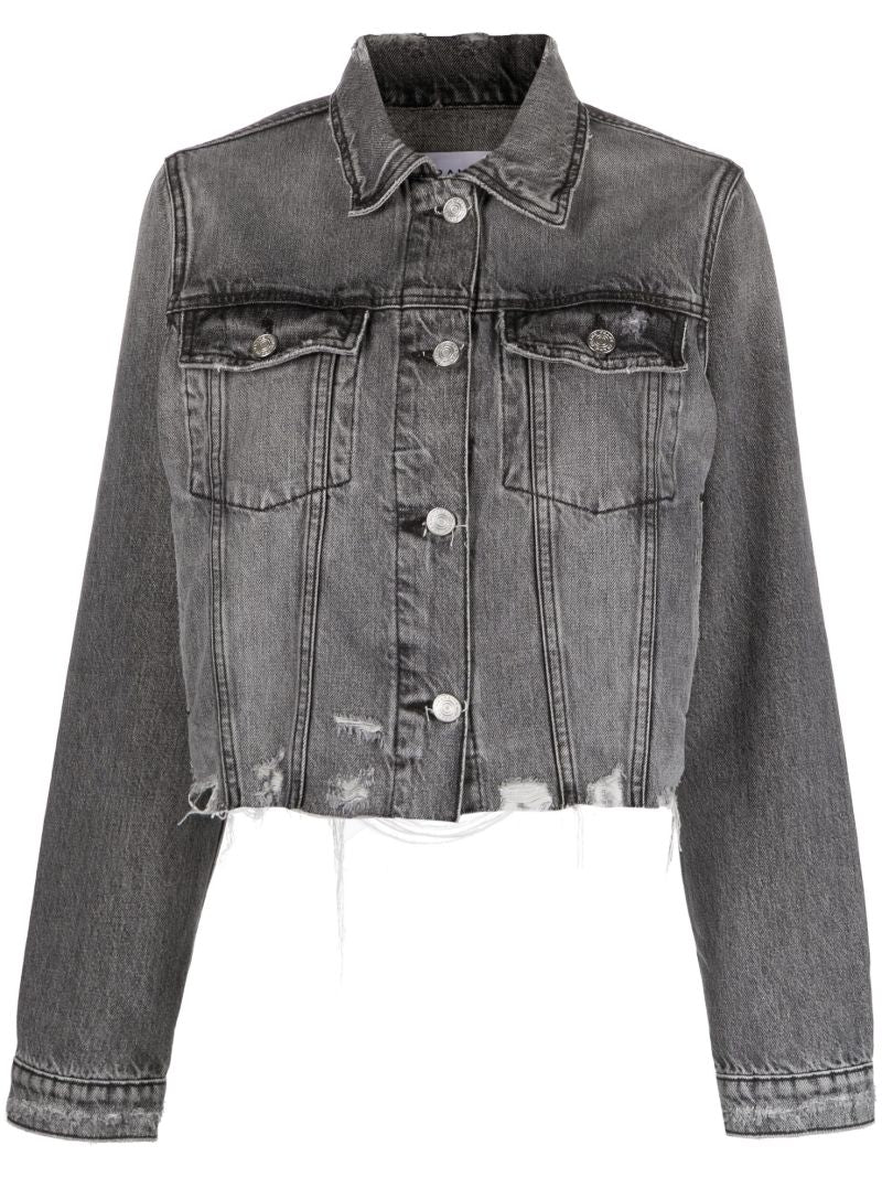 Grey Distressed Denim Jacket