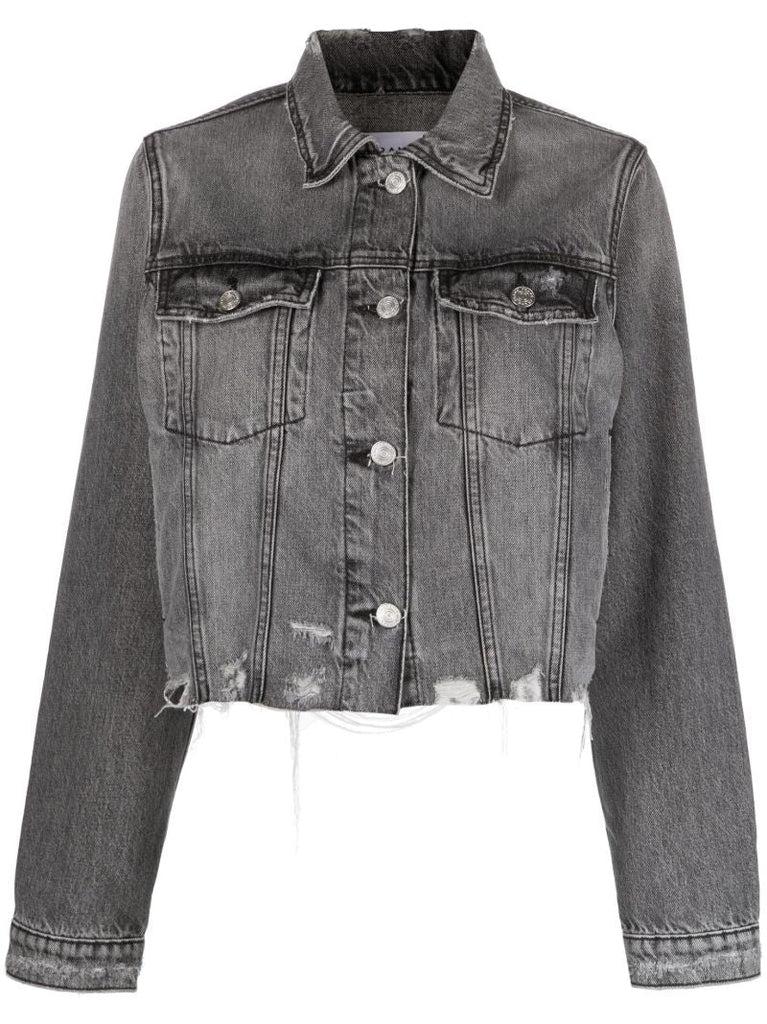 Grey Distressed Denim Jacket