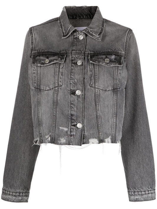 Grey Distressed Denim Jacket