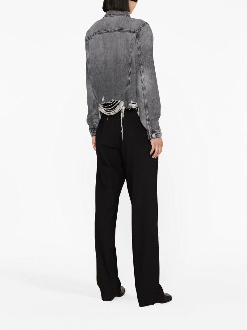 Grey Distressed Denim Jacket
