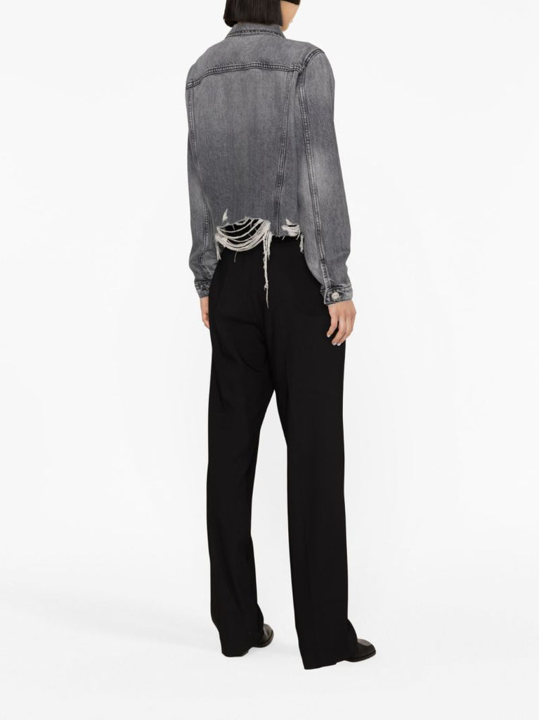 Grey Distressed Denim Jacket