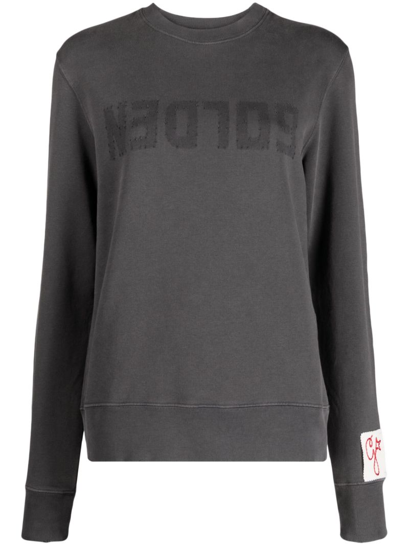 Grey Logo-patch Cotton Sweatshirt