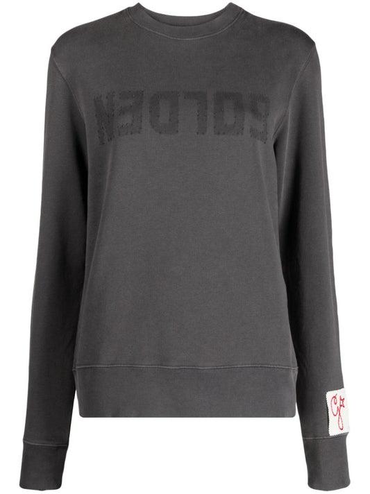 Grey Logo-patch Cotton Sweatshirt