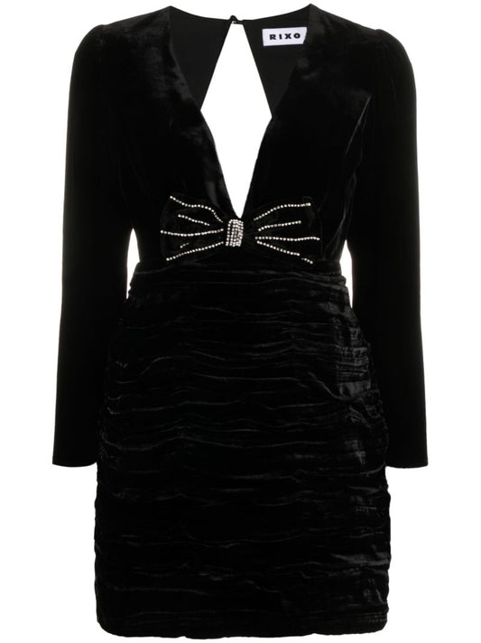 Black Vivi Velvet Mini Dress