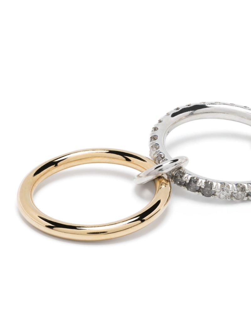 18k Yellow Gold and Sterling Silver Petunia Diamond Ring