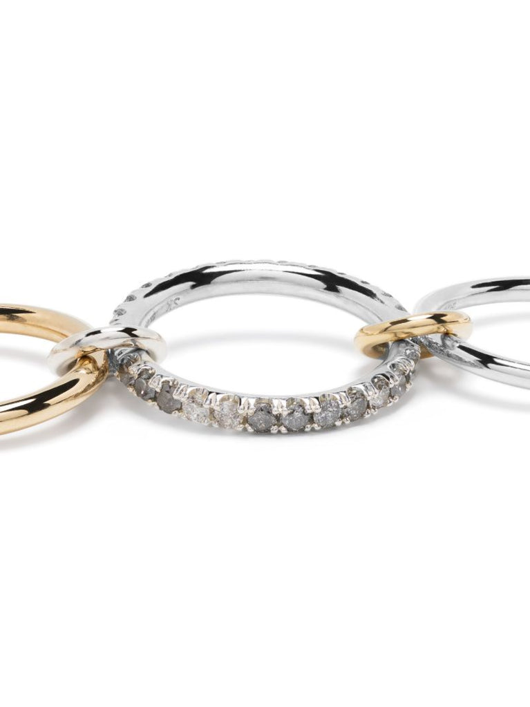 18k Yellow Gold and Sterling Silver Petunia Diamond Ring