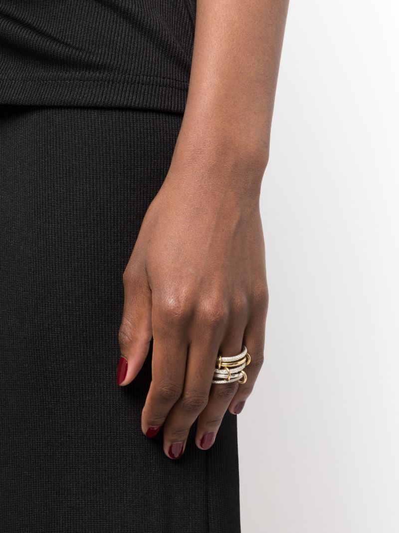 18k Yellow Gold and Sterling Silver Leyla Diamond Ring