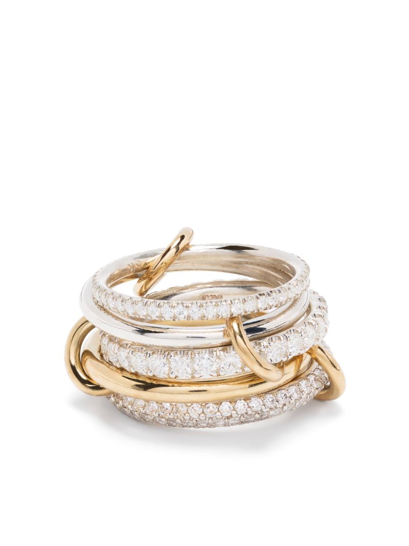 18k Yellow Gold and Sterling Silver Leyla Diamond Ring