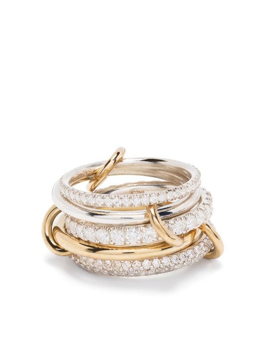 18k Yellow Gold and Sterling Silver Leyla Diamond Ring