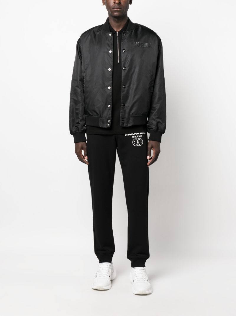 Black Double Smilley Logo Track Pants