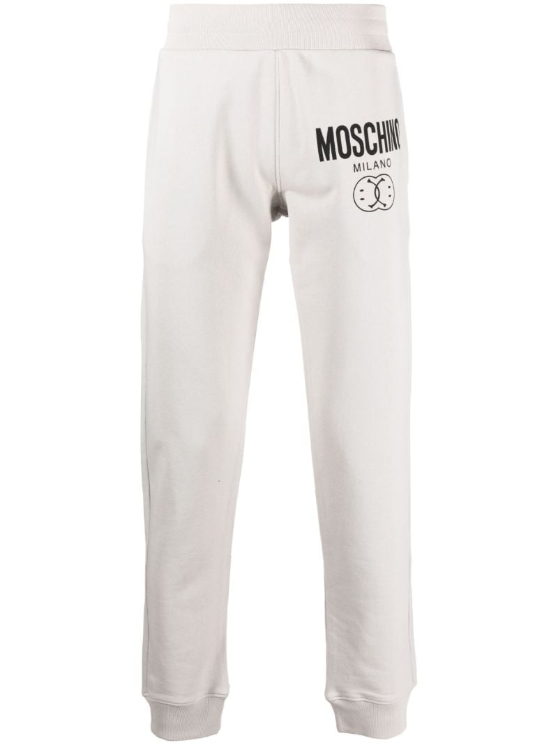 Grey Smiley-print Logo Track Pants