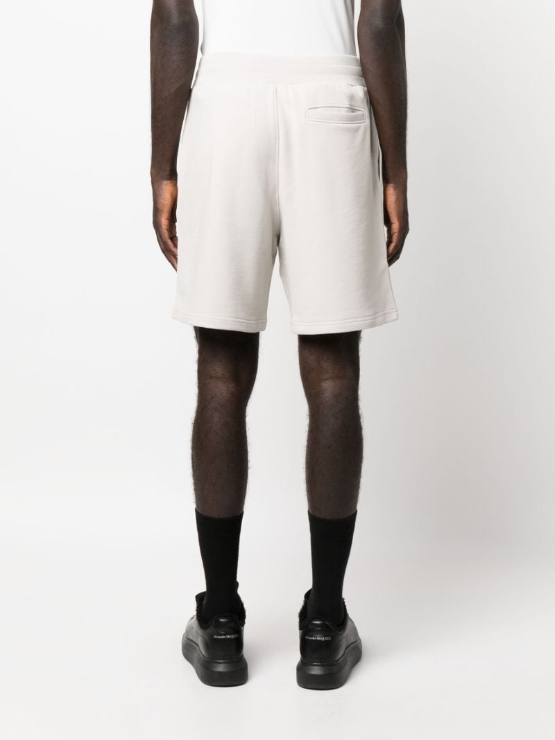 Grey Smiley-print Logo Track Shorts