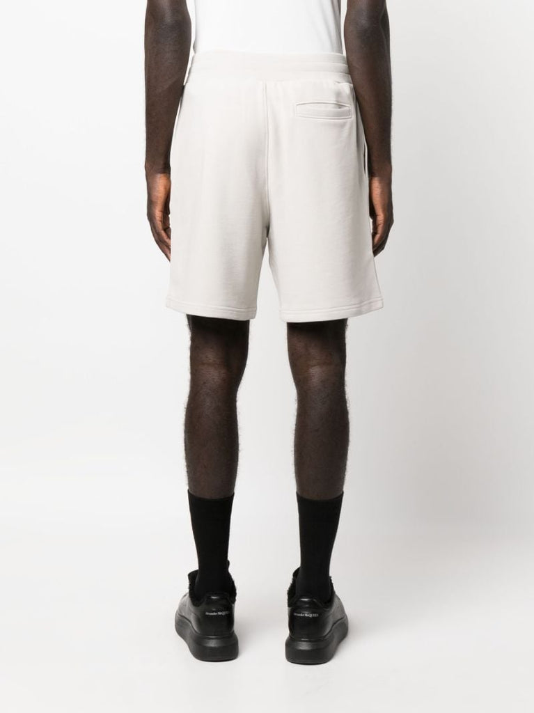 Grey Smiley-print Logo Track Shorts