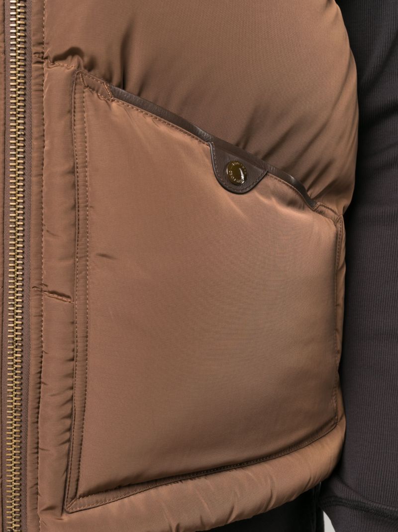 Brown Techno Ottoman Quilted Qilet