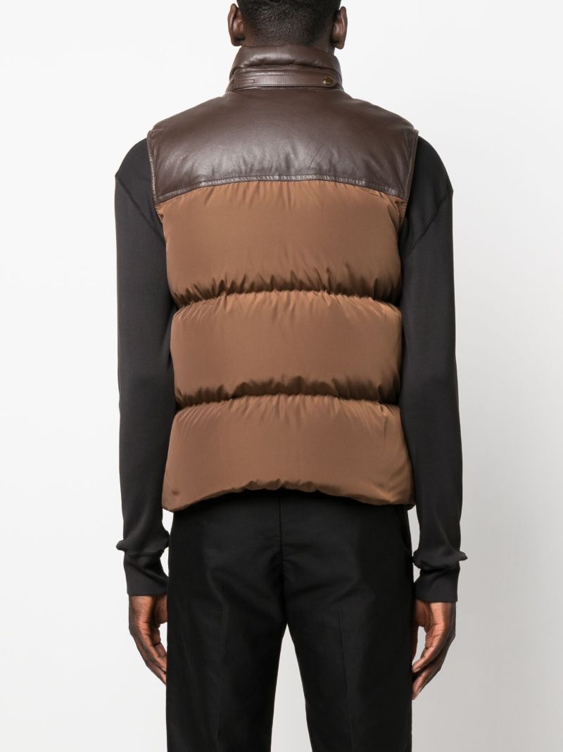 Brown Techno Ottoman Quilted Qilet