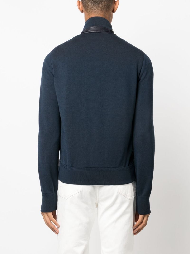 Blue Panelled Padded Down Jacket