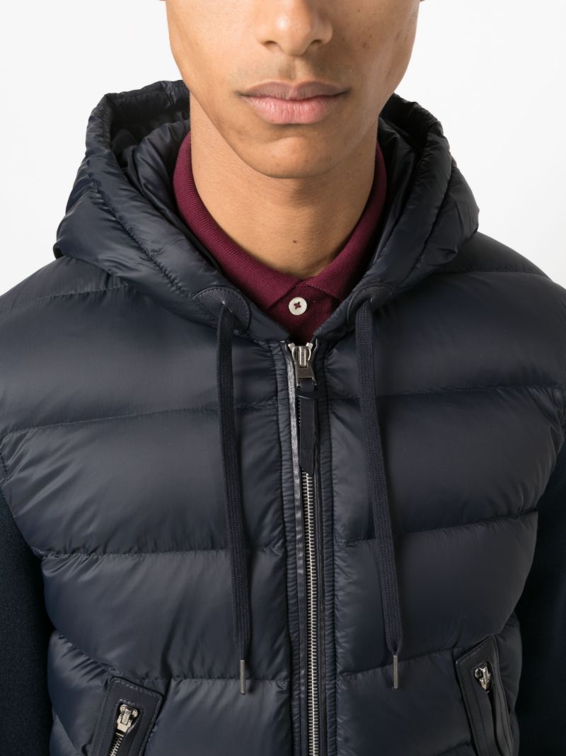 Blue Panelled Padded Down Jacket