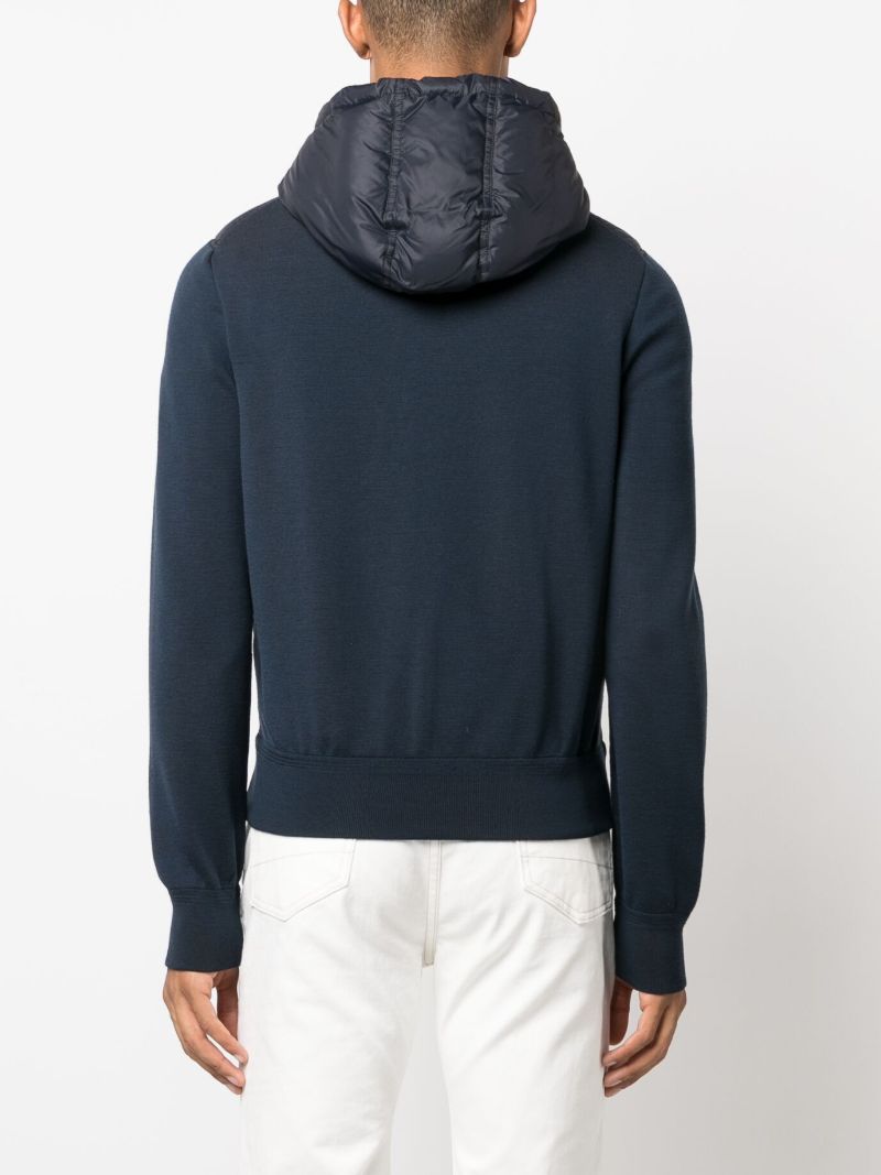 Blue Panelled Padded Down Jacket