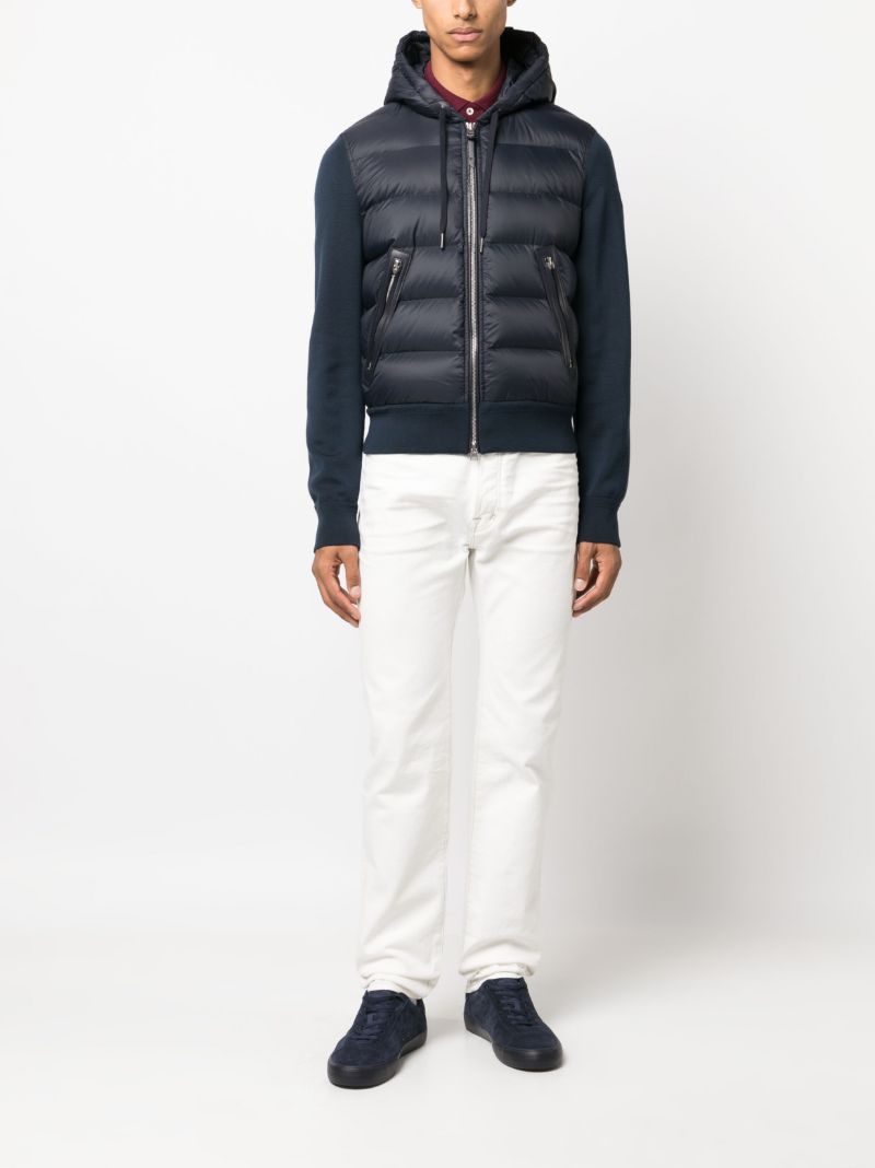 Blue Panelled Padded Down Jacket