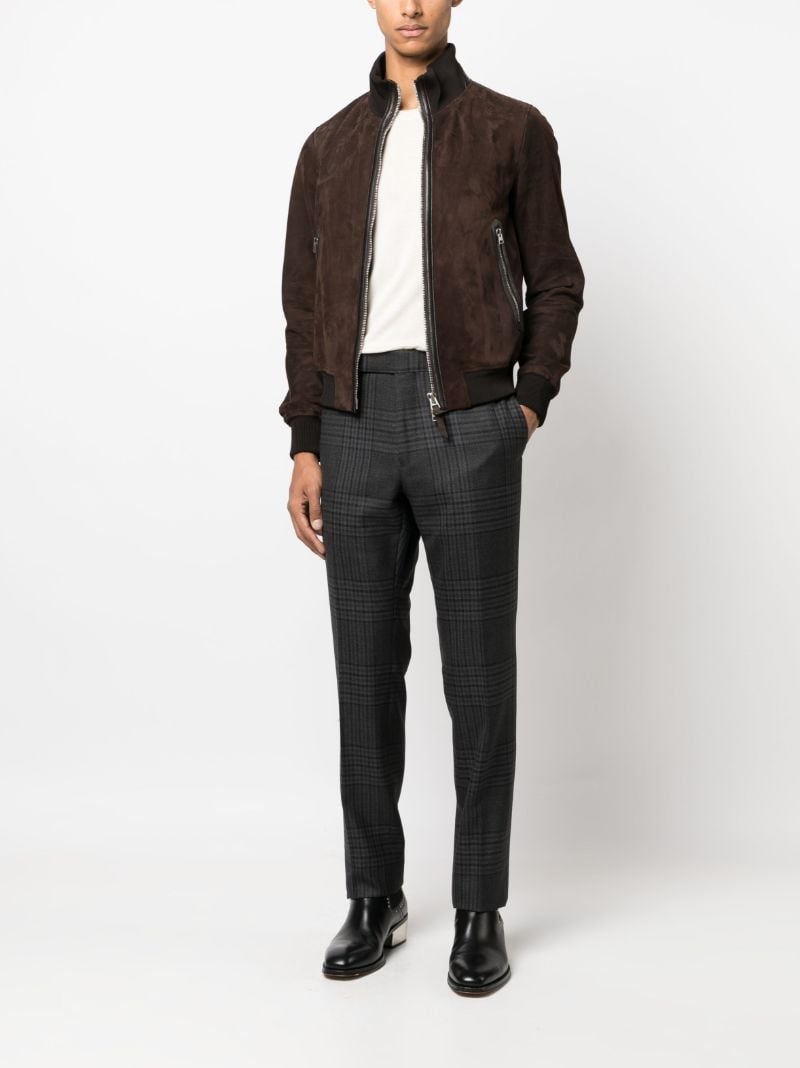 Brown Suede Bomber Jacket