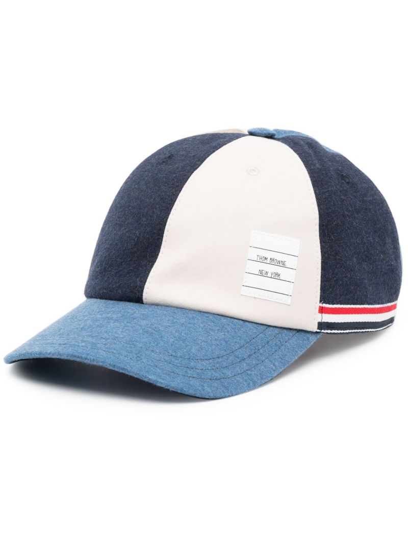 Blue Patchwork Denim Baseball Cap