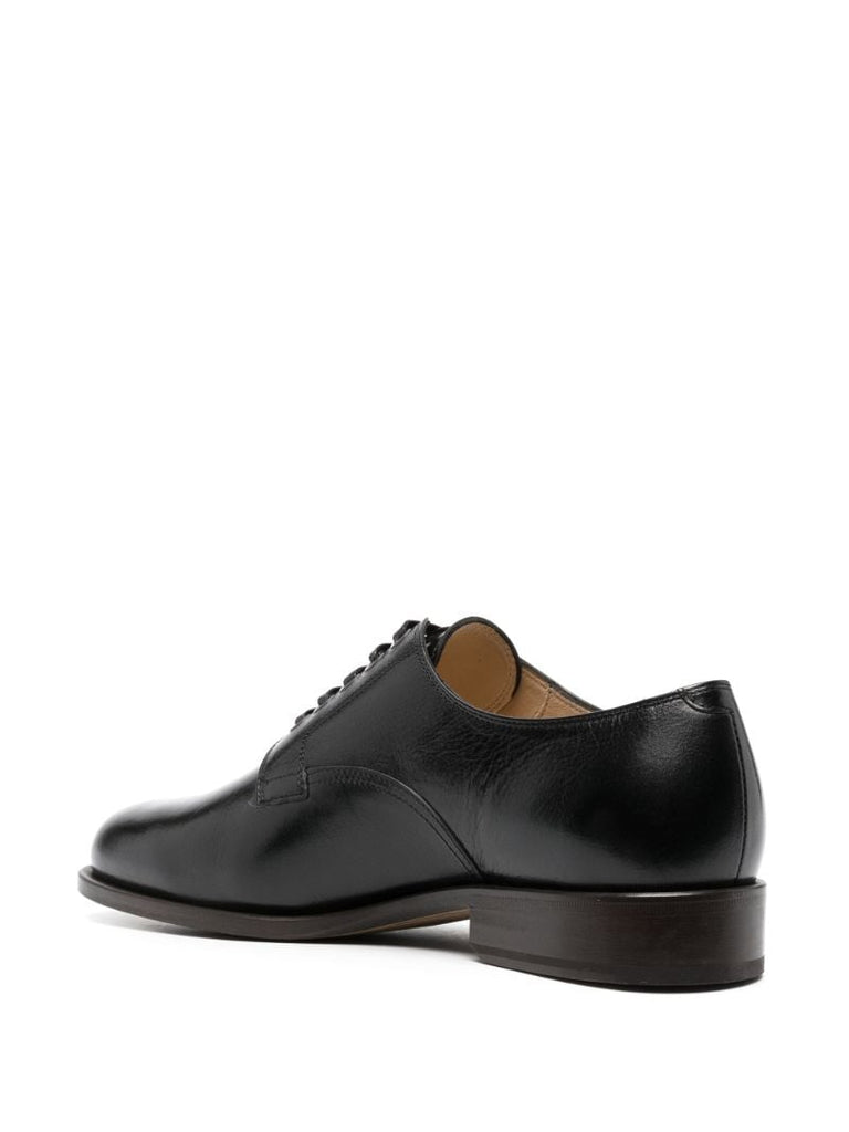Black Leather Derby Shoes